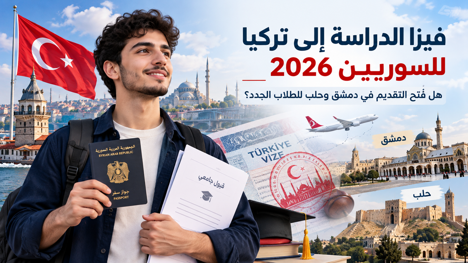 فيزا الدراسة إلى تركيا للسوريين 2026: هل فُتح التقديم في دمشق وحلب للطلاب الجدد؟